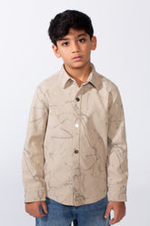 Boy’s Modern Marble Design Button-Up Jakar Slim Fit Shirt