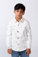 Boy’s Modern Marble Design Button-Up Jakar Slim Fit Shirt