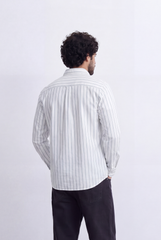 Men's Regular Fit Vertical Stripe Shirt Refined Long Sleeve Design for a Polished Everyday Appearance Tomato Store