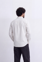 Men's Regular Fit Vertical Stripe Shirt Refined Long Sleeve Design for a Polished Everyday Appearance Tomato Store