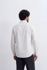 Men’s Tomato Store Refined Pinstripe Essential Crisp Linear Design Elevated Button Front