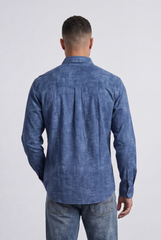 Men’s Tomato Store Vintage Slub Shirt Chest Pocket Washed Chambray Texture Faded Cloudy Surface Regular Fit