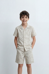 Boy’s Tomato Store Matching Resort Set Coordinated Short Sleeve Finished Tonal Tropical Print Outfit