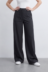 Women’s Tomato Store City Pinstripe Wide Pants Vertical Pinstripe Pattern Sharpens Smooth Tailored