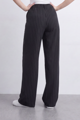Women’s Tomato Store City Pinstripe Wide Pants Vertical Pinstripe Pattern Sharpens Smooth Tailored