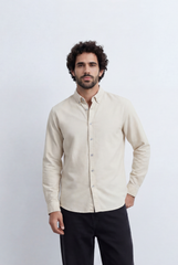 Men’s Tomato Store Clean Oxford Shirt Minimal Solid Finish Soft Structured Fabric Button