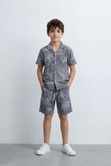 Boy’s Tomato Store Matching Set Coordinated Resort Detailed Abstract All Over Print Outfit