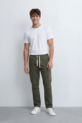 Man's Jogger Flip Pockets Elasticated Gaparden Sporty Comfy Daily Wear Cargo Pants