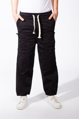 Men's Drawstring Waist Tapered Elastic Cuffs Side-Snap Detailing And Pockets Cargo Pants