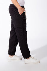 Men's Drawstring Waist Tapered Elastic Cuffs Side-Snap Detailing And Pockets Cargo Pants