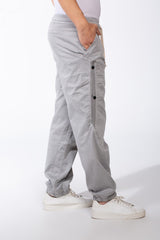 Men's Drawstring Waist Tapered Elastic Cuffs Side-Snap Detailing And Pockets Cargo Pants