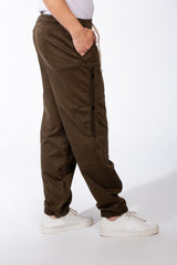 Men's Drawstring Waist Tapered Elastic Cuffs Side-Snap Detailing And Pockets Cargo Pants