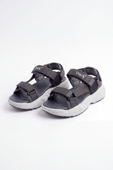 Men’s Tomato Store Grip Trek Duck Sandals Woven Strap Texture Across Adjustable Hook And Loop Bands Logo Detail