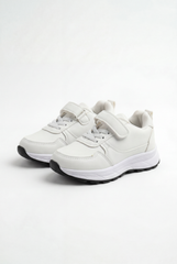 Boy's Suede Sport Sneaker Multi-Textured Appearance Padded Collar Ankle Support During Play Hook-And-Loop Strap Shoes
