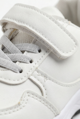 Boy's Suede Sport Sneaker Multi-Textured Appearance Padded Collar Ankle Support During Play Hook-And-Loop Strap Shoes