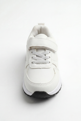 Boy's Suede Sport Sneaker Multi-Textured Appearance Padded Collar Ankle Support During Play Hook-And-Loop Strap Shoes