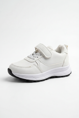 Boy's Suede Sport Sneaker Multi-Textured Appearance Padded Collar Ankle Support During Play Hook-And-Loop Strap Shoes