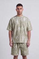 Men's Tomato Store Washed Co-Ord Set Abstract Brush Effect Soft Textured Finish Relaxed Fit Outfit