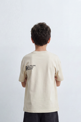 Boy's Tomato Store Freedom Note T-Shirt Soft Washed Surface Plain Front Back Mini Statement Typography Patch Oversized