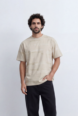 Men’s Tomato Store Tonal Texture T-Shirt Subtle Brush Stroke Pattern Relaxed Shape