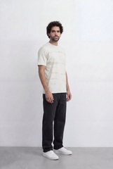 Men’s Tomato Store Tonal Texture T-Shirt Subtle Brush Stroke Pattern Relaxed Shape