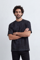 Men’s Tomato Store Pale Storm T-Shirt Watercolor Cloud Wash Moves Across The Body With Soft Brush Fade Texture Relaxed