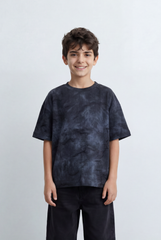 Boy'’s Tomato Store Oversized T-Shirt Deep Cloud Wash Effect Tonal All Over Texture