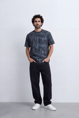 Men’s Tomato Store Graffiti Wash T-Shirt Handwritten Scribble Artwork All Over Sketch Effect Relaxed Street Fit