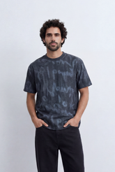 Men’s Tomato Store Graffiti Wash T-Shirt Handwritten Scribble Artwork All Over Sketch Effect Relaxed Street Fit