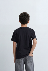 Boy’s Tomato Store Distressed T-Shirt Intentional Ripped Details Oversized Fit
