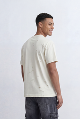 Men’s Tomato Store Distressed T-Shirt Subtle Ripped Details Relaxed Fit