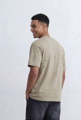 Men’s Tomato Store Distressed T-Shirt Subtle Ripped Details Relaxed Fit