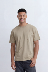 Men’s Tomato Store Distressed T-Shirt Subtle Ripped Details Relaxed Fit