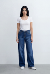 Women’s Tomato Store Soft Washed Finish Wide Leg Denim Pants