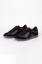 Women's Tomato Store Shoes Suede-Panel Sneakers Mixed-Texture Upper Lace-Up Design Contrast Rubber Shoes