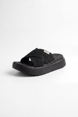 Women’s Duck Tomato Store Cross Strap Slides Textured Upper Lightweight Platform Sole Easy Slip Design Sandal