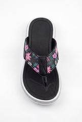 Women’s Duck Tomato Store Flip Flops Floral Printed Strap Cushioned Footbed Slipper