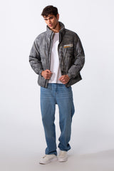 Men's Tie Dye Waterproof Back Text Print Jacket