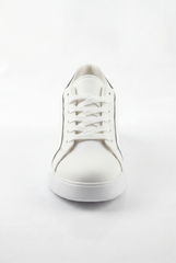 Men’s Clean Textured Minimalist Trainer Low-Top Sneakers Slim Inlaid Trim Along Side Panels Classic Shoes