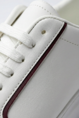 Men’s Clean Textured Minimalist Trainer Low-Top Sneakers Slim Inlaid Trim Along Side Panels Classic Shoes