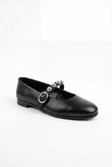 Women’s Tomato Store Mary Jane Ballet Flats Shoes Studded Strap Detail Adjustable Buckle Closure