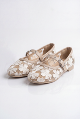 Women’s Tomato Store Lace Ballet Flats Shoes Delicate Floral Embroidery Mary Jane Strap Low Heel Design