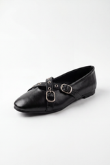 Women’s Tomato Store Mary Jane Flats Multi Strap Buckle Details Metal Eyelet Accents Ballet Flats Shoes