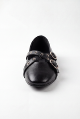 Women’s Tomato Store Mary Jane Flats Multi Strap Buckle Details Metal Eyelet Accents Ballet Flats Shoes