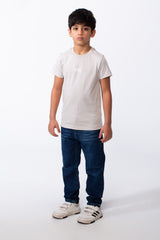 Boy's T-Shirt Tomato Store Short Sleeves Ribbed Crew Neckline Small Chest Print Breathable Comfort Versatile Slim Fit
