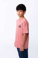 Boy's Tomato Store Breathable Fabric Playful Back Graphic Bold Artistic Sketches Crew Neck Slim Fit With Fun Active Everyday Wear T-Shirt