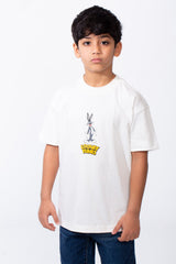Boy's Bold Multi-Character Graphic Print Short Sleeves Rounded Neckline Tomato Store All Day Comfort Fit T-Shirt