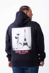 Men's Big Size Tomato Store Back Graphic Box Blurred Print Kangaroo Pocket Hooded Everyday Comfort Sweatshirt
