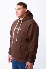 Men's Big Size Tomato Store Kangaroo Pocket Four-Leaf Clover Outline Back Print With Hood Long Sleeves Sweatshirt