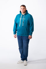 Men's Big Size Tomato Store Kangaroo Pocket Four-Leaf Clover Outline Back Print With Hood Long Sleeves Sweatshirt